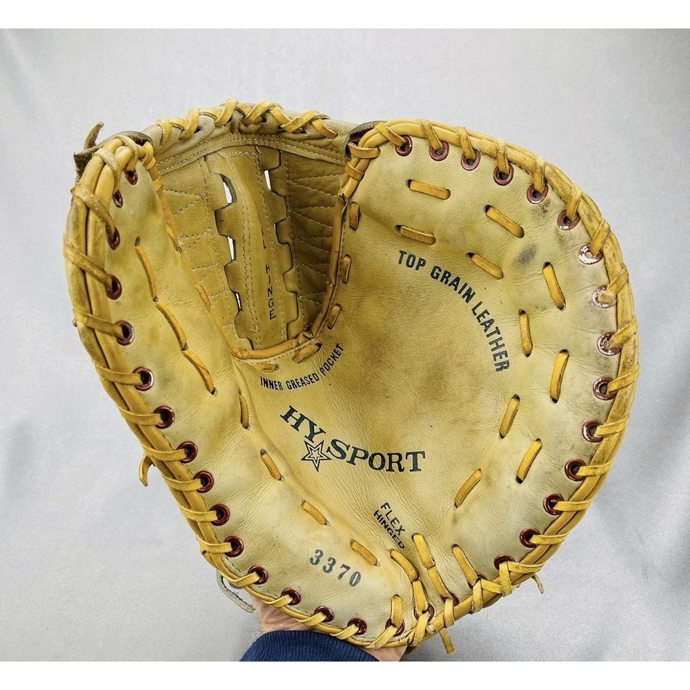 Hy-Sport Pro Built 1st Base Mitt Glove 3370 Big Scoop Inner Greased Pocket Tan